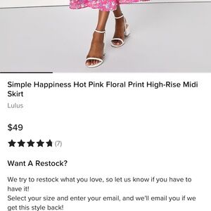 Lulus Hot Pink Floral Midi Skirt